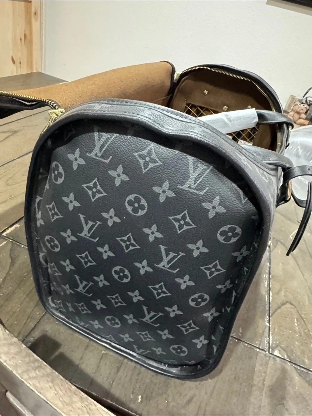 Pet carrier Black & Gray Monogram  Bag